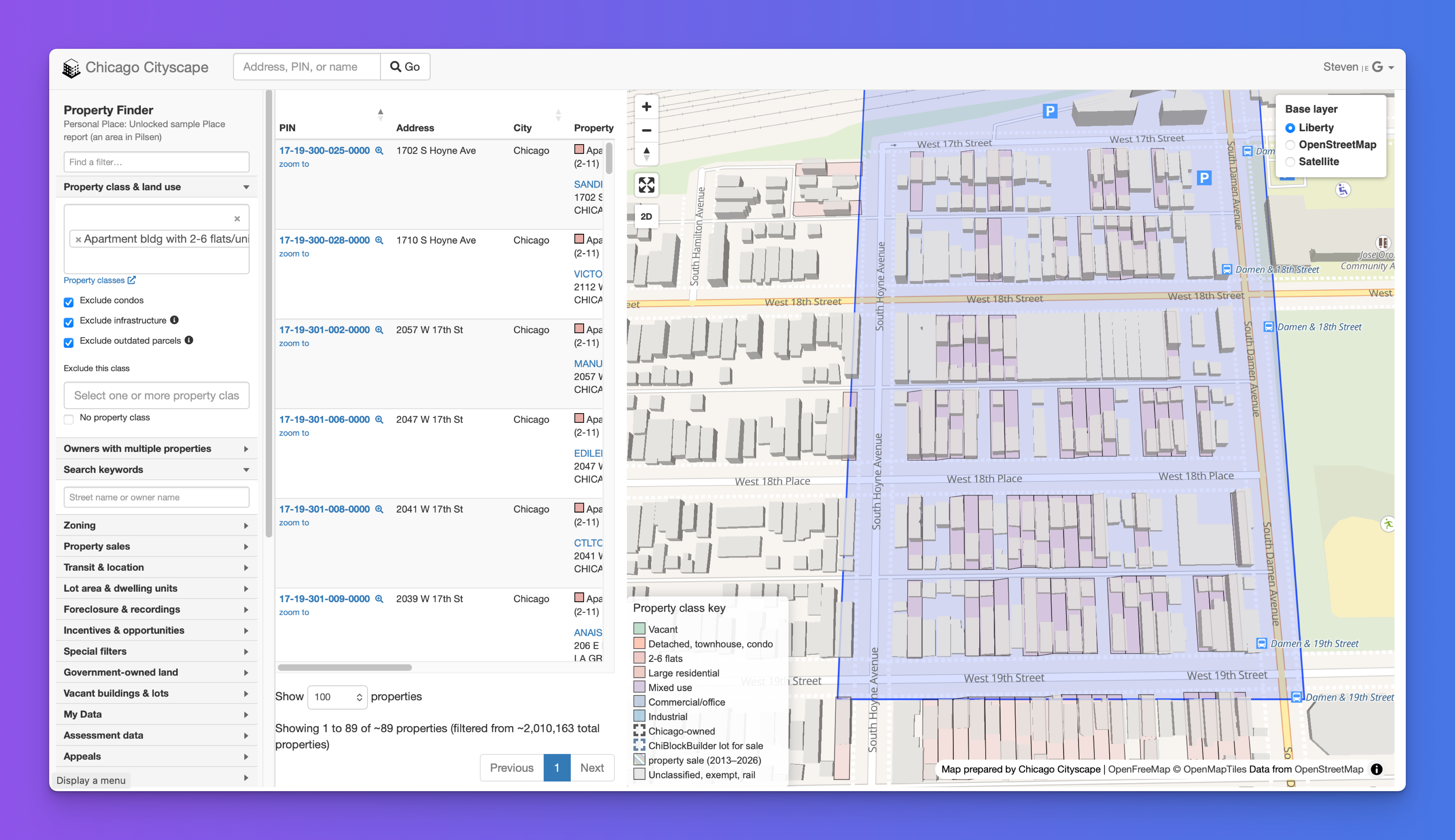 screenshot of the redesigned property finder