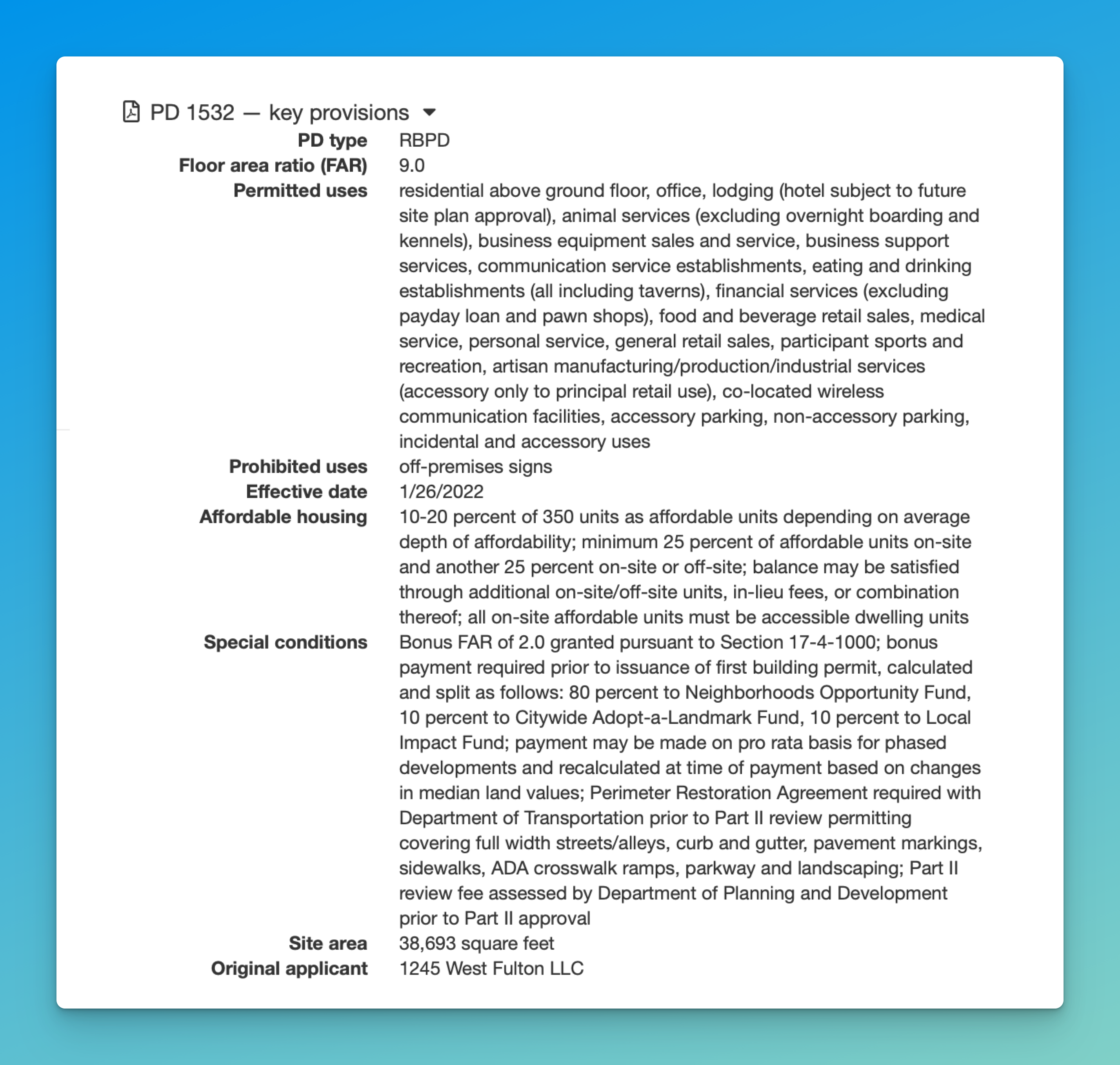 screenshot of the PD 1532 standards