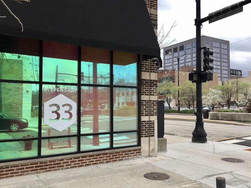 Photo of a cannabis dispensary in the West Loop on Randolph Street.